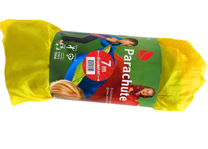 Faldskærm til gymnastik i bedste kvalitet.
Fremstillet af rivfast ripstop nylon.
Flerfarvet i regnbuens farver.
